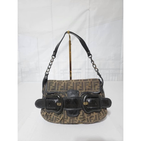 Authentic Fendi Tobbaco Zucca Canvas and Leather B Bis Hobo Shoulder Bag… - Picture 1 of 14